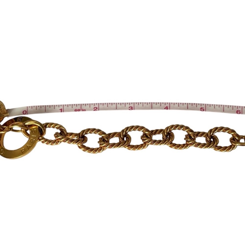 Celine Vintage Gold Tone Charm Bracelet Moon Star Toggle Rope Chain ✨Super Rare✨ - Picture 5 of 5